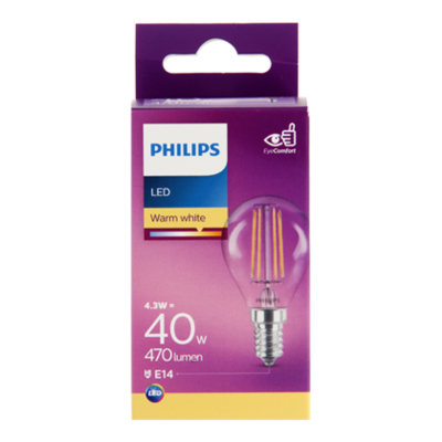 Philips LED filament kogel 40W E14 box